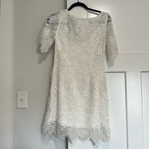 Anthropologie Charleston Lace White Dress